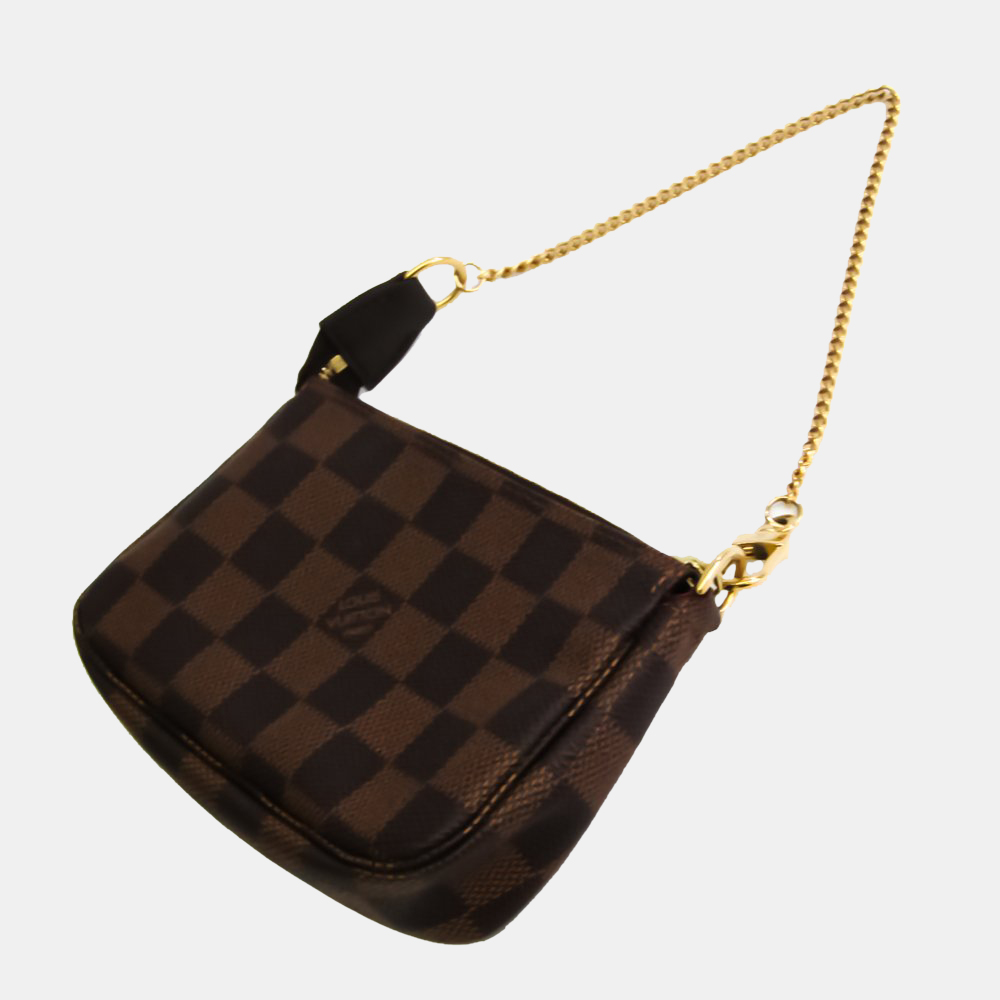 

Louis Vuitton Brown Canvas Damier Ebene Mini Pochette Accessoires Clutch Bag