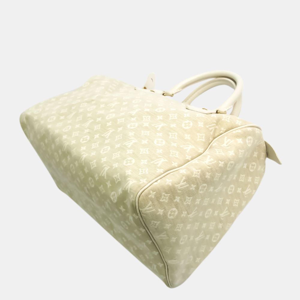 

Louis Vuitton Beige Canvas Leather Mini Lin Speedy 30 Satchel Bag