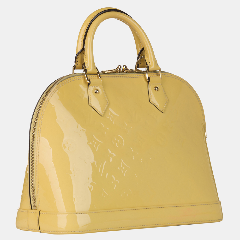 

Louis Vuitton Yellow Vernis Alma PM