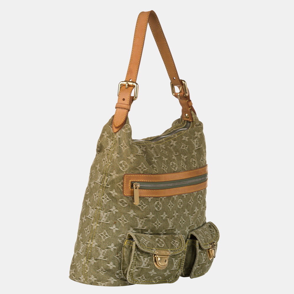 

Louis Vuitton Brown/Green Monogram Denim Baggy GM