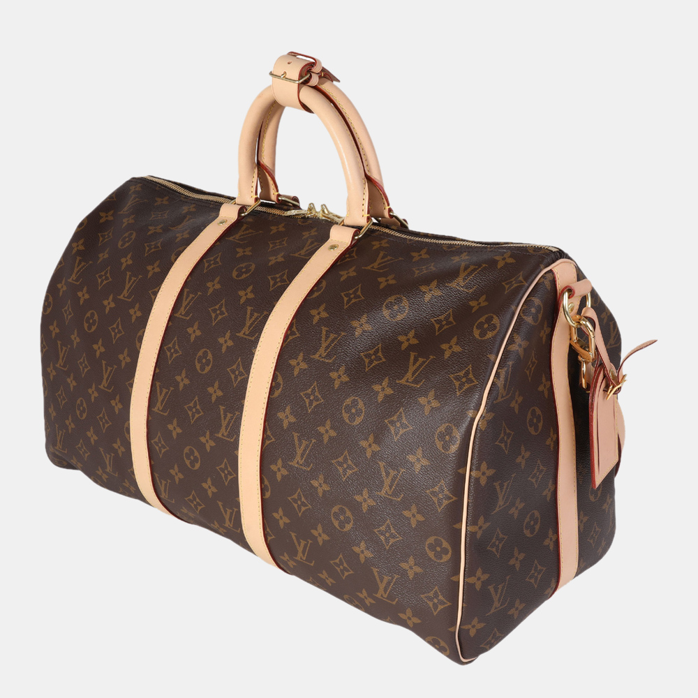 

Louis Vuitton Brown Monogram Canvas Keepall Bandouliere 50 Duffel Bag