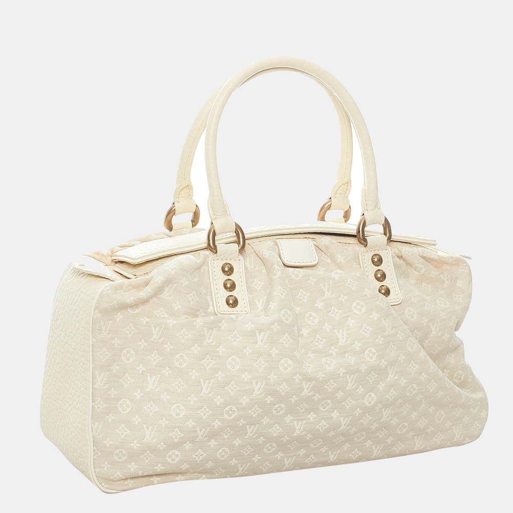 

Louis Vuitton White Mini Lin Trapeze GM