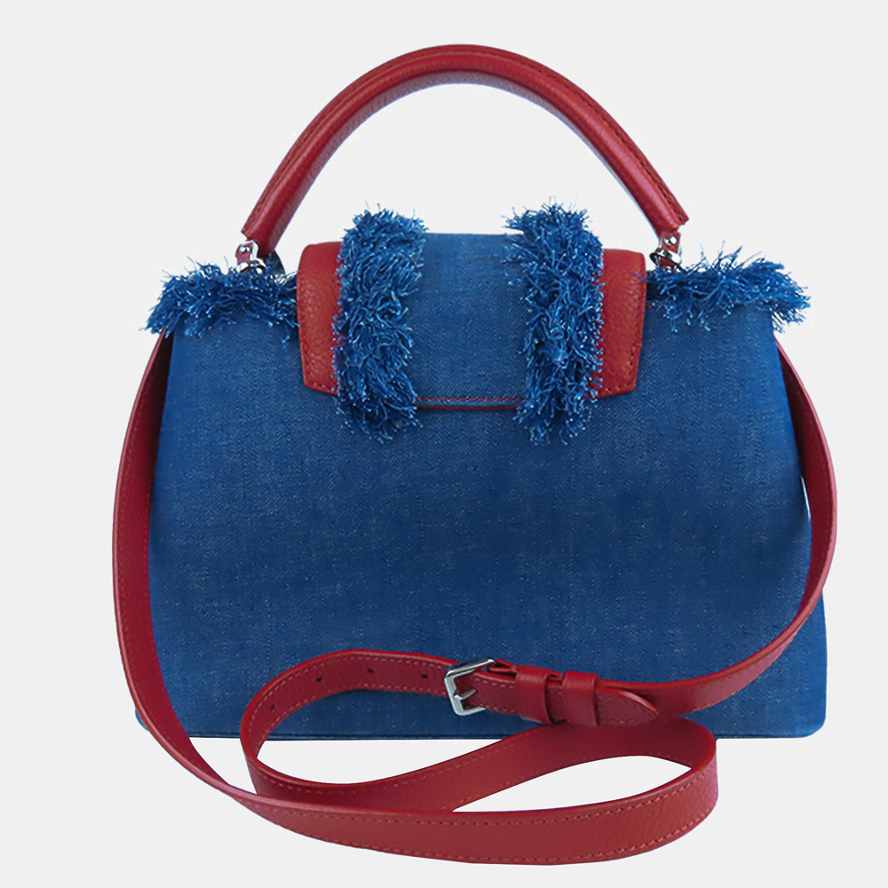 

Louis Vuitton Blue/Red Denim Capucines PM