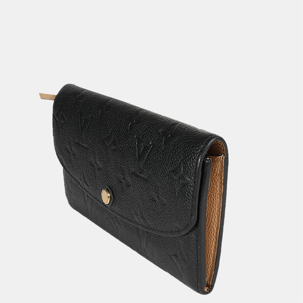 

Louis Vuitton Black Monogram Empreinte Leather Emilie Wallet