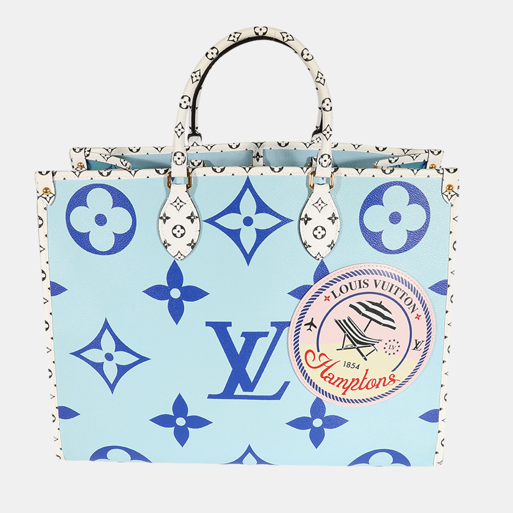Pre-owned Louis Vuitton Limited Edition Blue Monogram Giant Hamptons ...