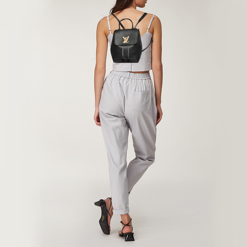 

Louis Vuitton Black Leather Lockme Backpack