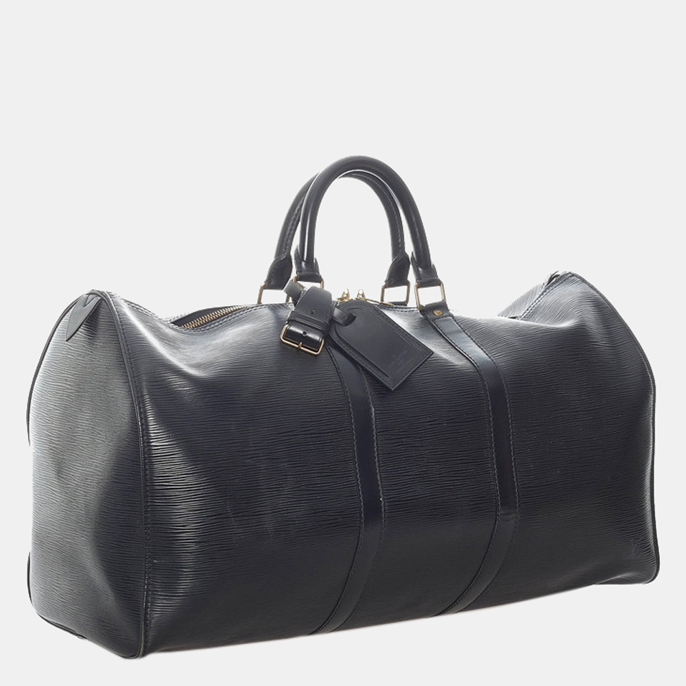 

Louis Vuitton Black Epi Leather Keepall 50 Bag