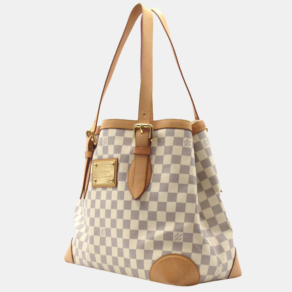 

Louis Vuitton White Damier Azur Canvas Hamstead MM Bag, Blue