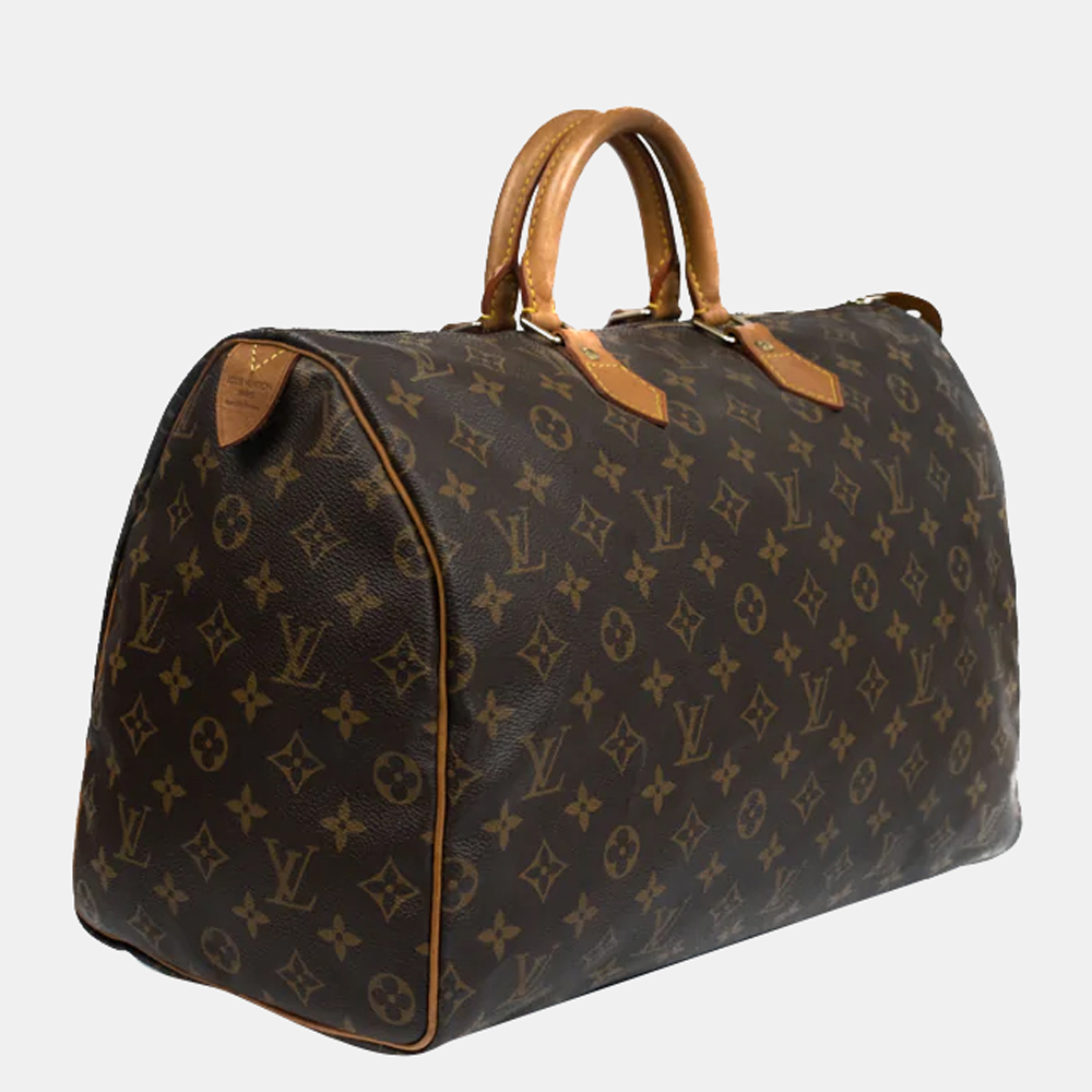 

Louis Vuitton Brown Monogram Canvas Speedy 40 Satchel Bag