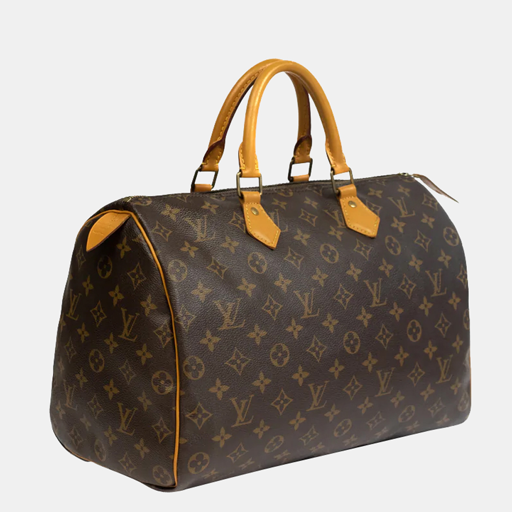 

Louis Vuitton Brown Monogram Canvas Speedy 35 Satchel Bag