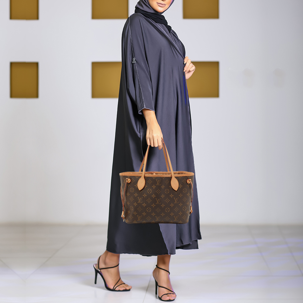 

Louis Vuitton Monogram Canvas and Leather Neverfull PM Bag, Brown