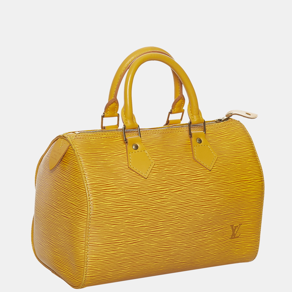 

Louis Vuitton Yellow Epi Speedy 25