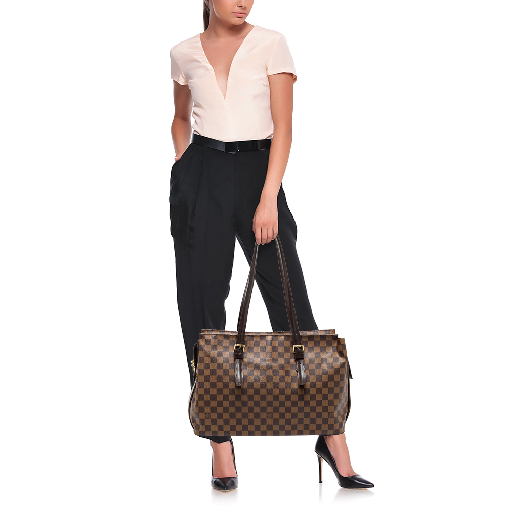 

Louis Vuitton Damier Ebene Canvas Chelsea Bag, Brown