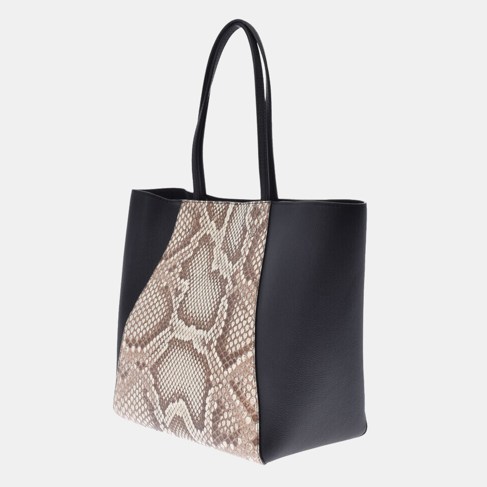 

Louis Vuitton Black Leather Python Lock Me Cabas Tote Bag