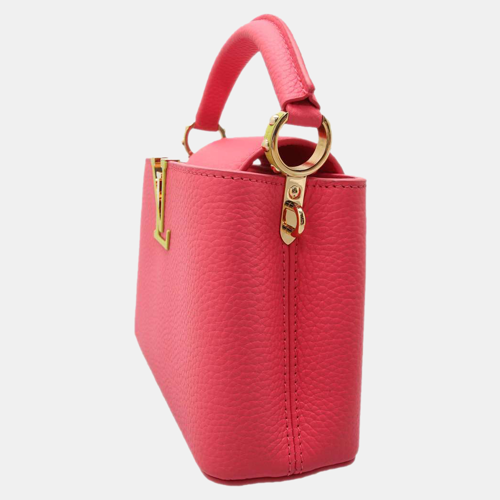 

Louis Vuitton Pink/Yellow Taurillon Leather Capucines Mini Top Handle Bag