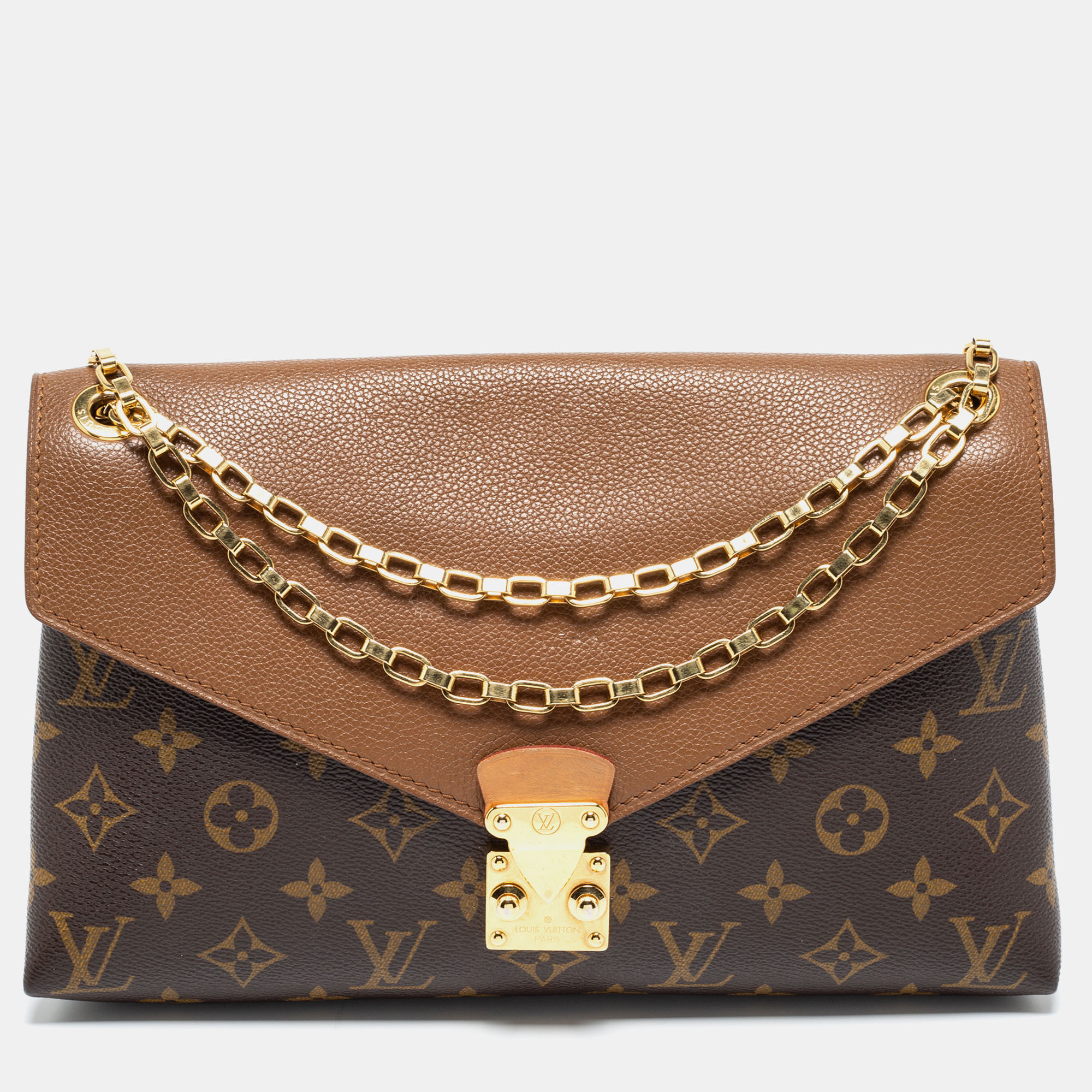 Preowned Louis Vuitton Bronze Monogram Canvas And Leather Pallas Chain