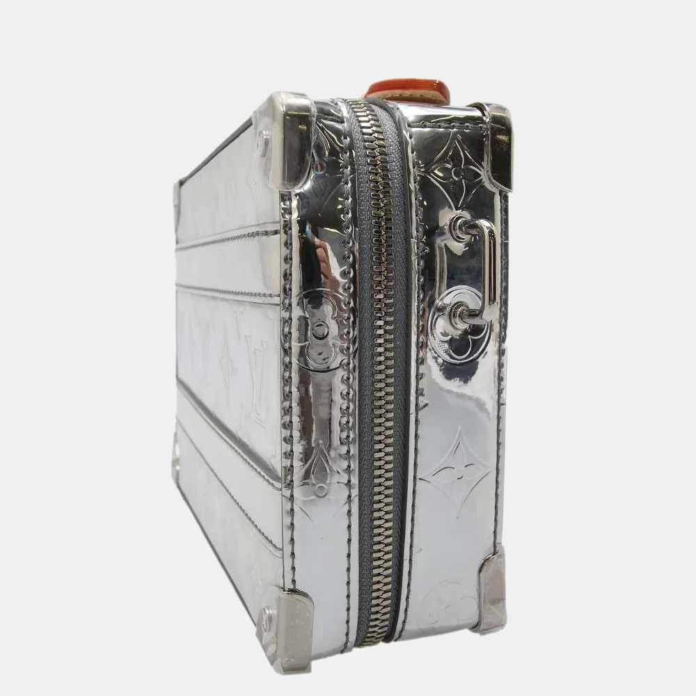 

Louis Vuitton Silver Monogram Leather Mirror Soft Trunk Shoulder Bag