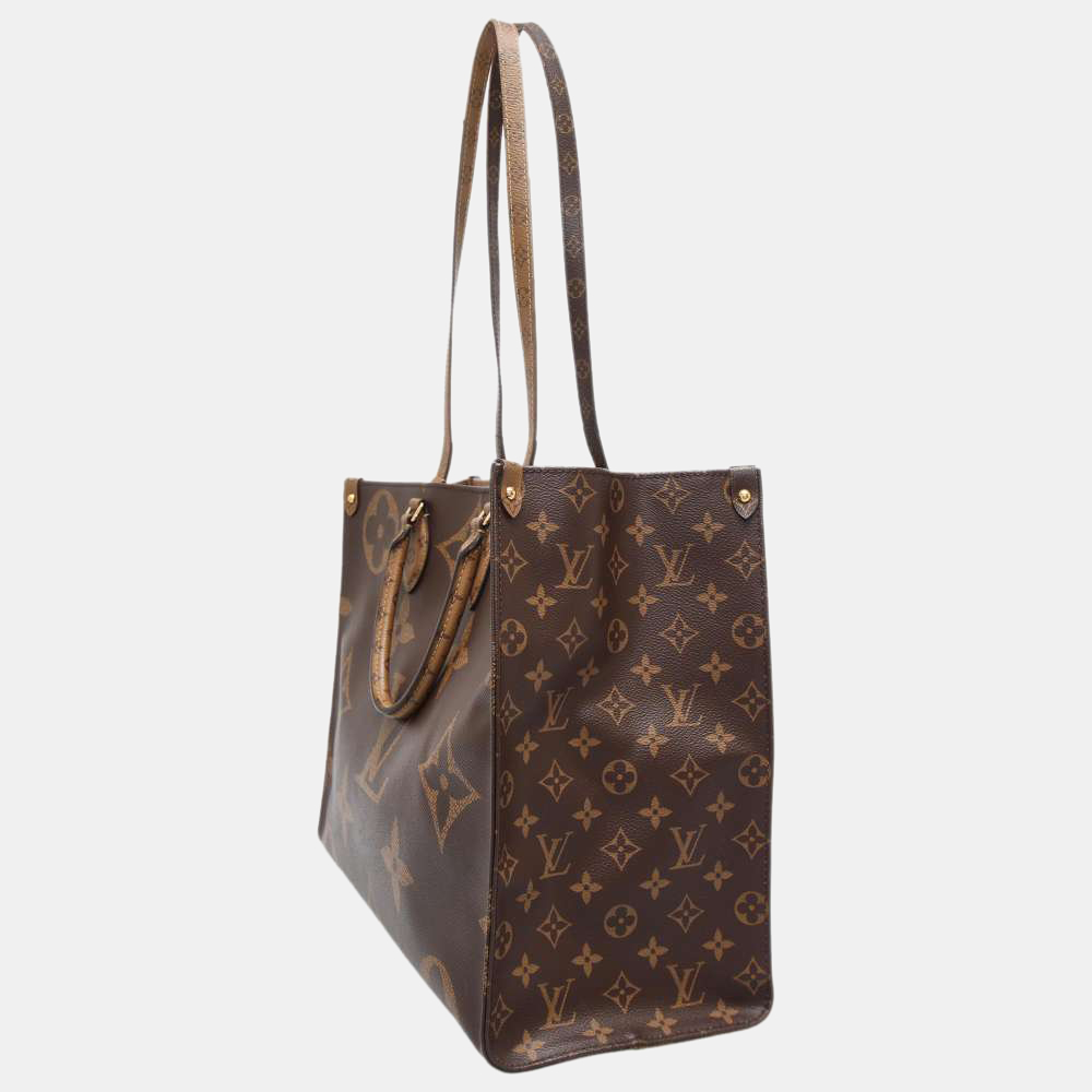 

Louis Vuitton Brown Monogram Canvas Reverse Giant Onthego GM Tote Bag
