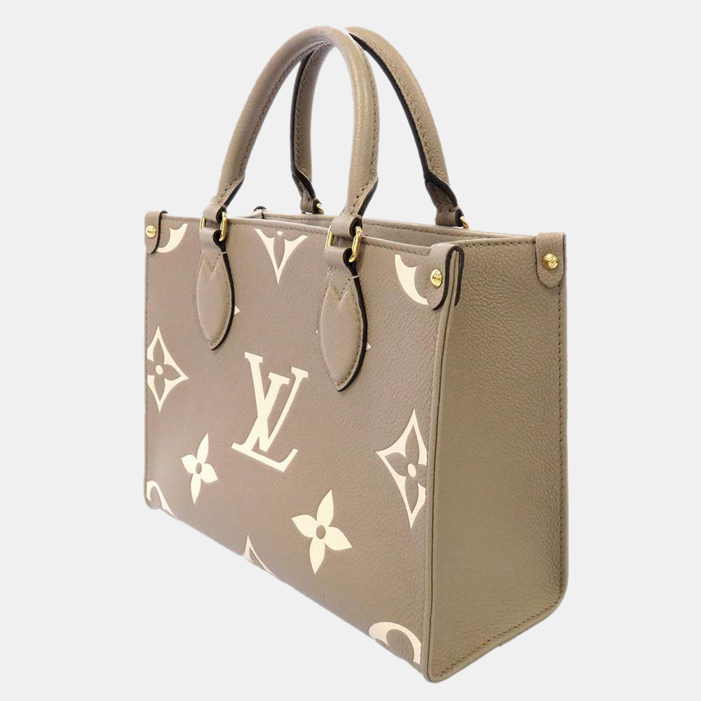 

Louis Vuitton Cream Monogram Empreinte Leather Giant Onthego PM Tote Bag