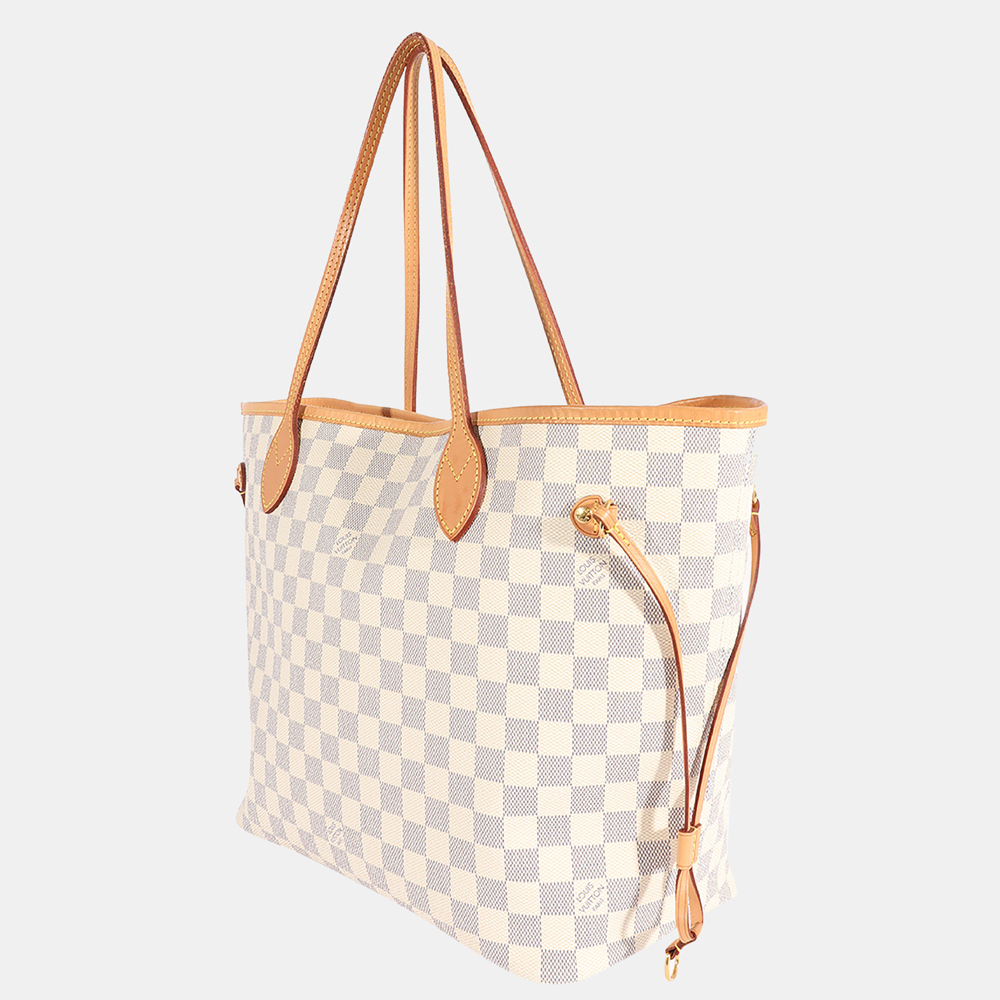 

Louis Vuitton White Damier Azur Canvas Neverfull MM Tote Bag