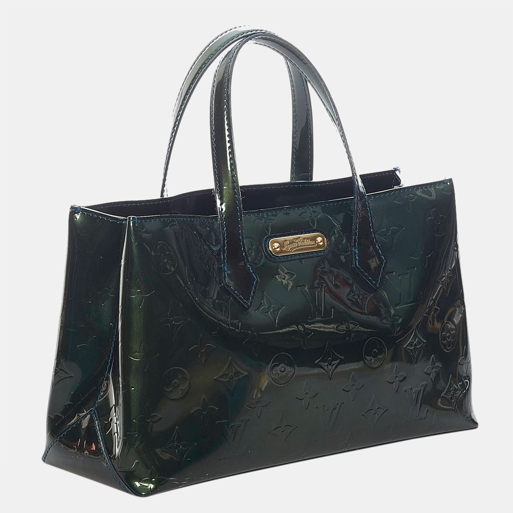 

Louis Vuitton Green Vernis Wilshire PM