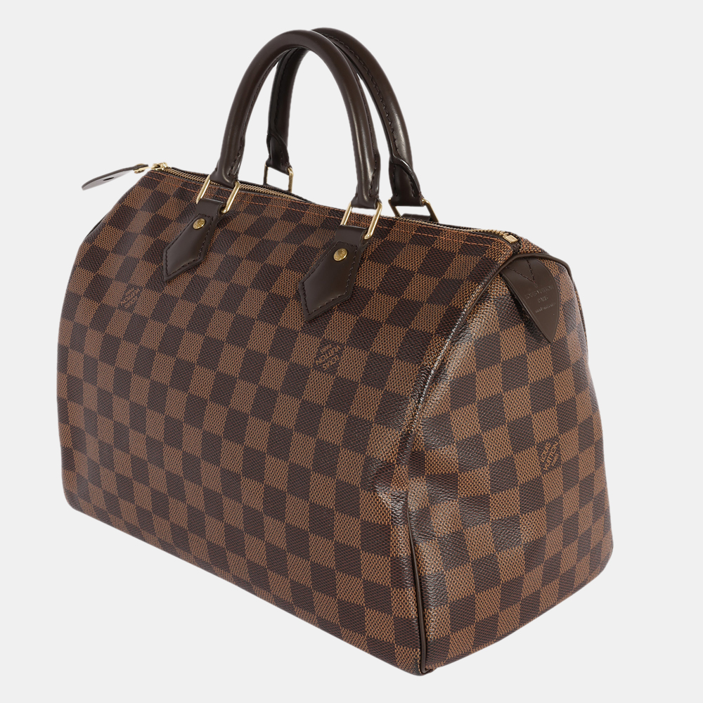 

Louis Vuitton Brown Damier Ebene Canvas Speedy 30 Satchel Bag