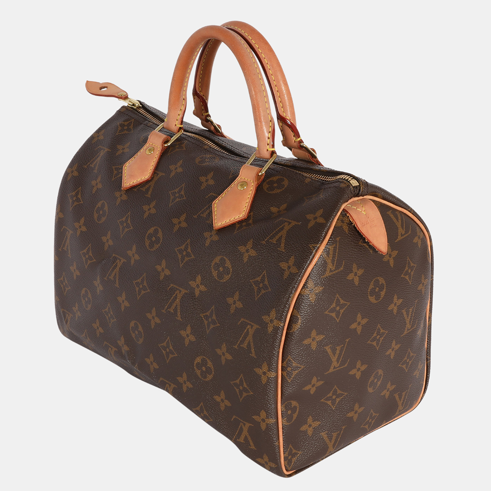 

Louis Vuitton Brown Monogram Canvas Speedy 30 Satchel Bag