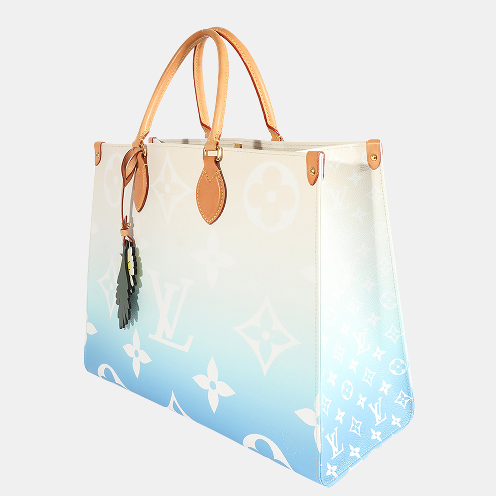 

Louis Vuitton Blue Monogram Leather Giant By The Pool Onthego GM Tote Bag