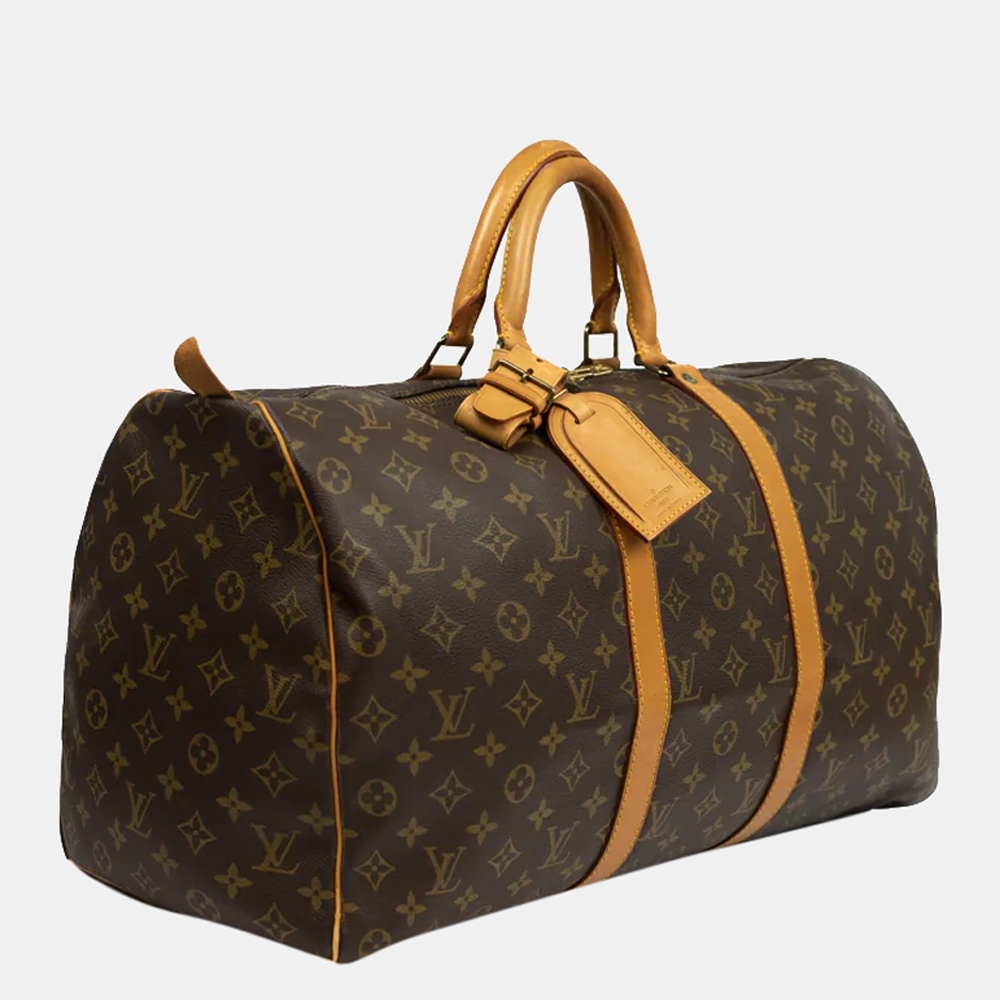 

LOUIS VUITTON Keepall Vintage 50 Handbag in Brown Monogram Canvas