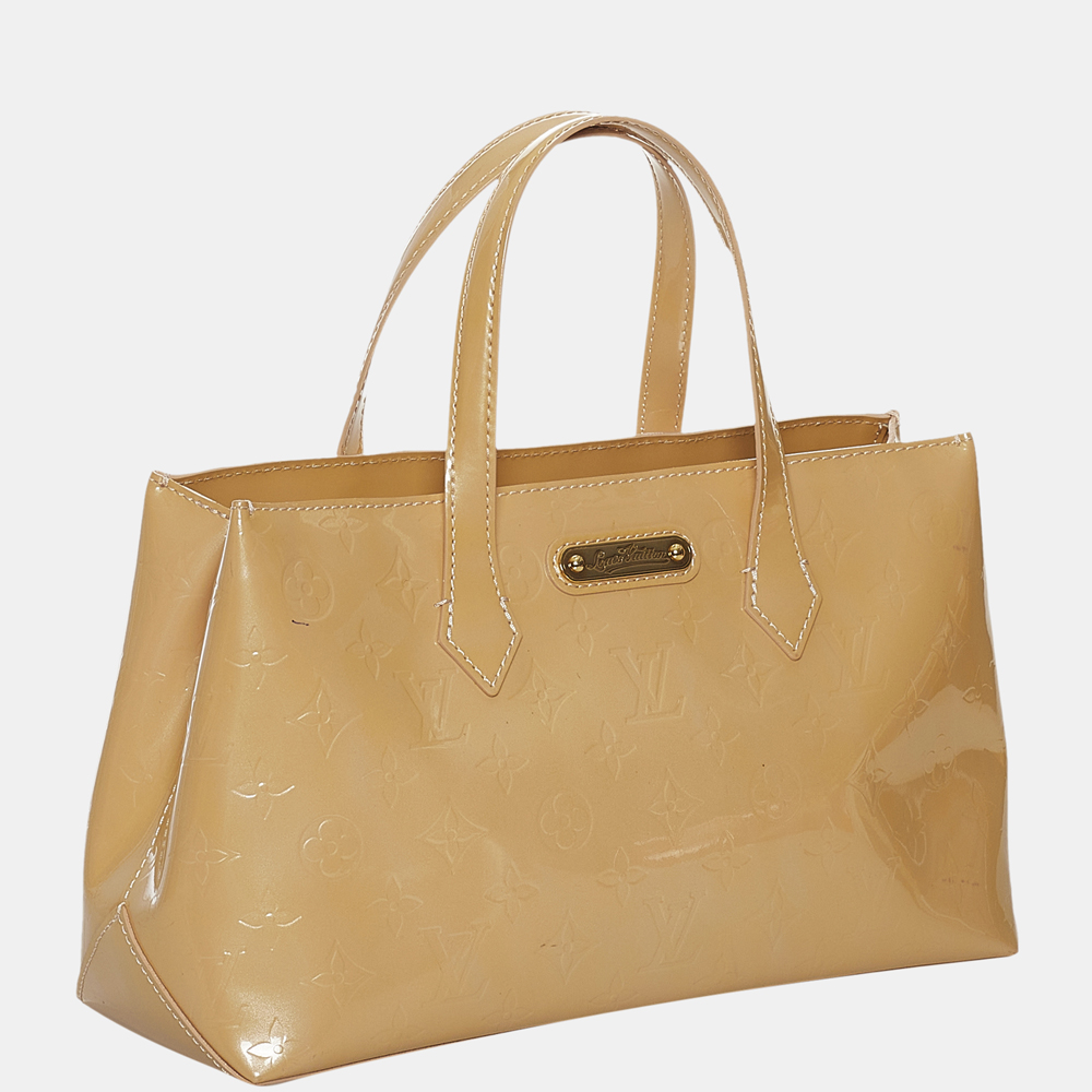 

Louis Vuitton Beige/Brown Vernis Wilshire PM