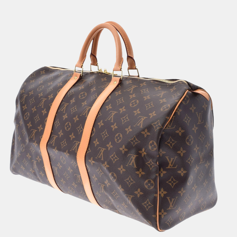 

Louis Vuitton Brown Canvas Keepall Bandouliere 50 Duffel Bag