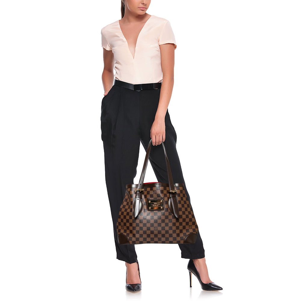 

Louis Vuitton Damier Ebene Canvas Hampstead MM Bag, Brown