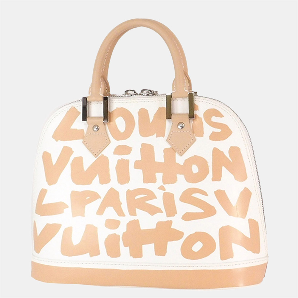 

Louis Vuitton Beige/Brown/White Graffiti Alma MM