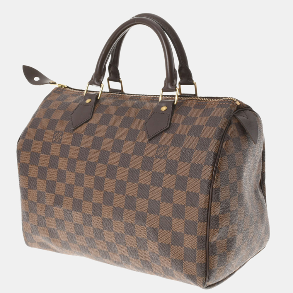 

Louis Vuitton Brown Damier Ebene Canvas Speedy 30 Satchel Bag