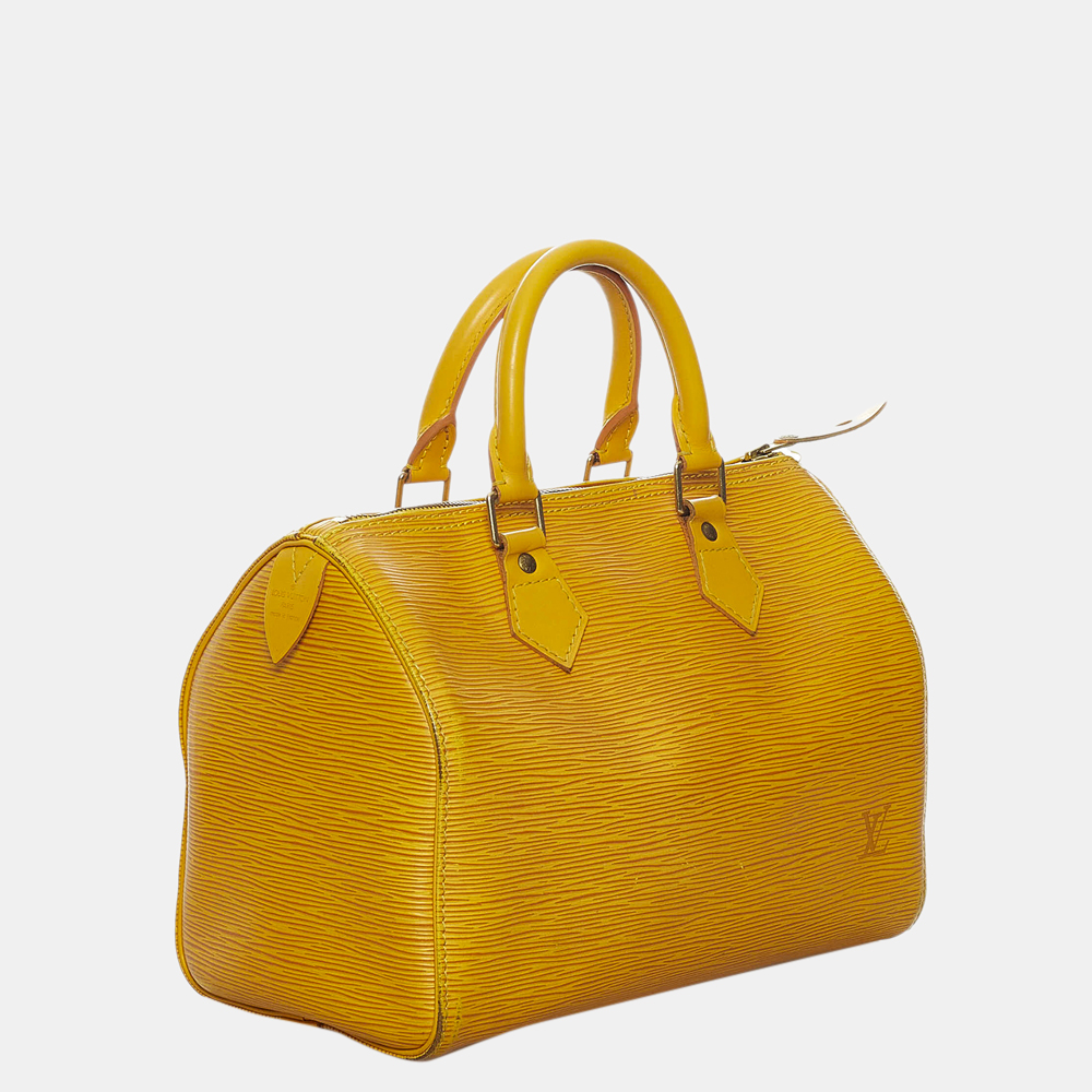 

Louis Vuitton Yellow Epi Speedy 25