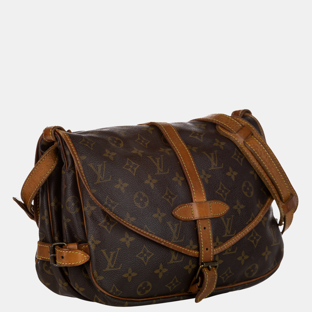 

Louis Vuitton Brown Monogram Saumur 25