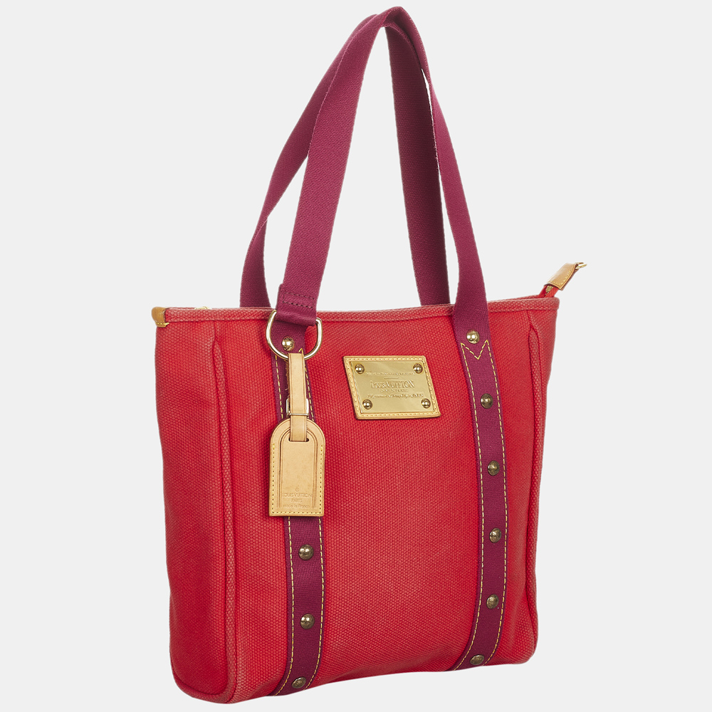 

Louis Vuitton Purple/Red Antigua Cabas MM Tote