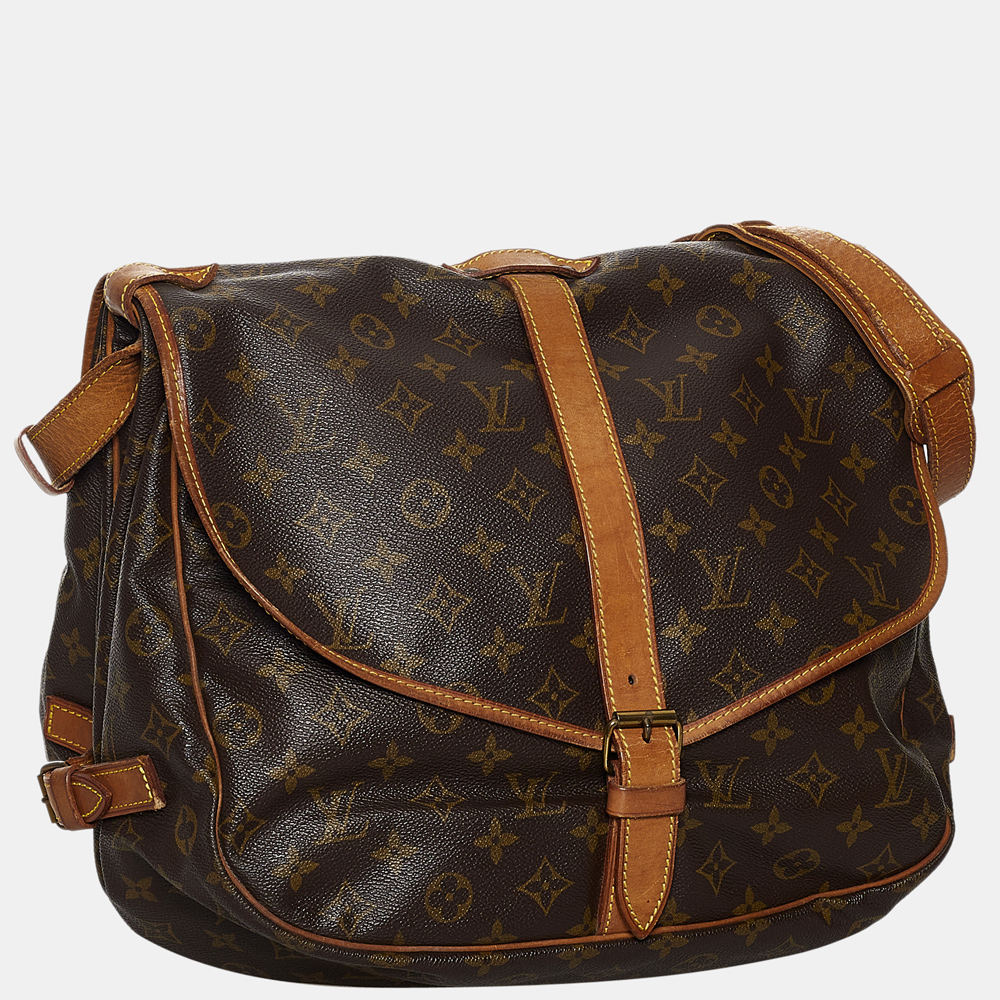 

Louis Vuitton Brown Monogram Saumur 35