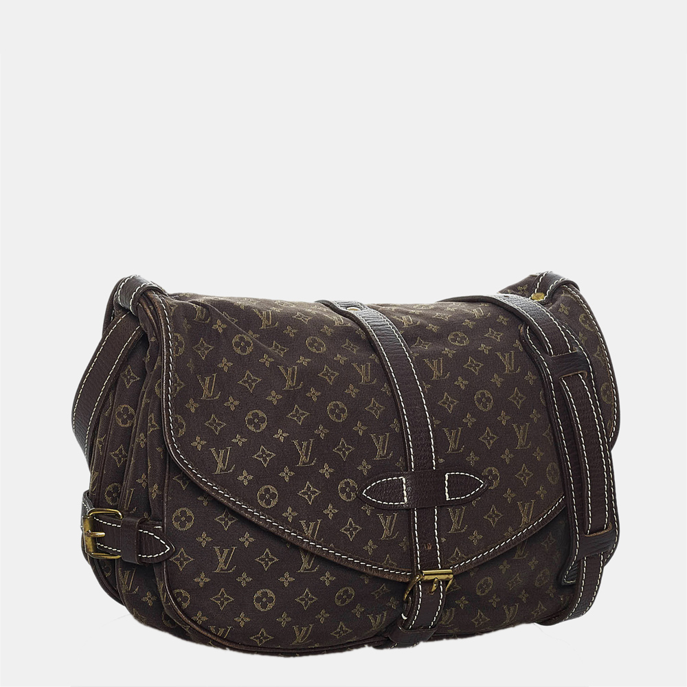 

Louis Vuitton Brown Monogram Mini Lin Saumur