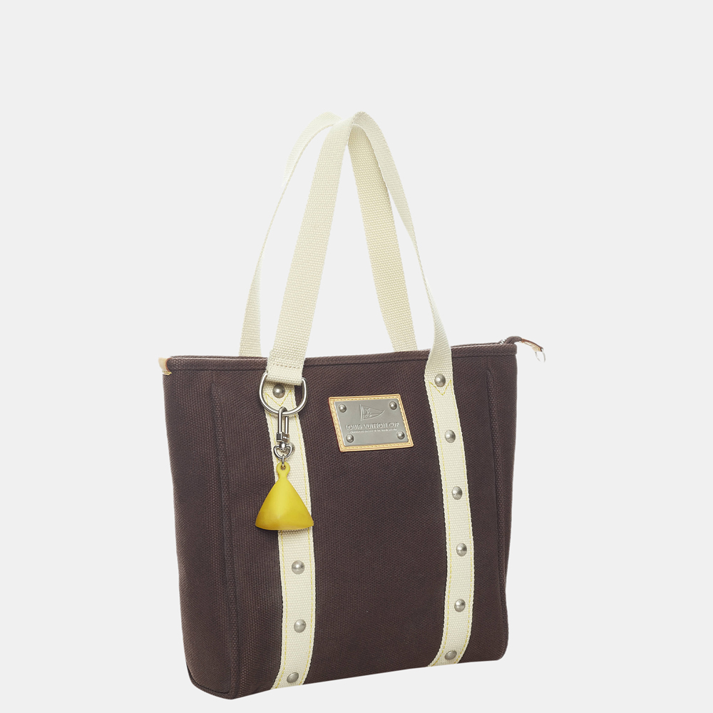 

Louis Vuitton Brown/White Antigua Cabas MM