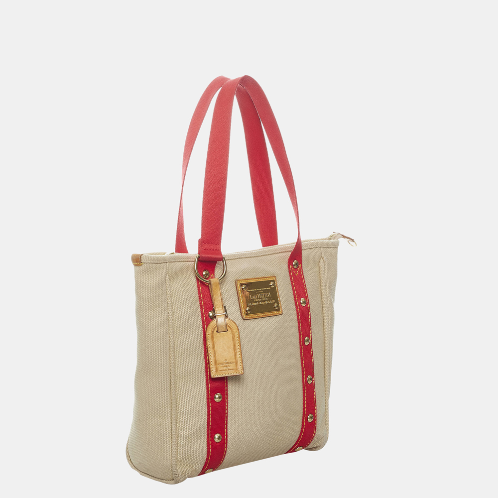 

Louis Vuitton Beige/Brown/Red Antigua Cabas MM