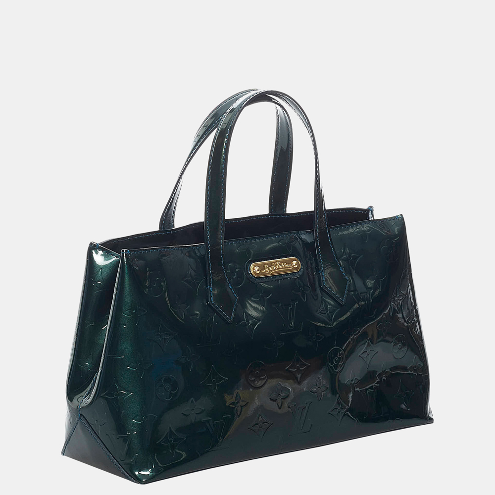 

Louis Vuitton Green Vernis Wilshire PM