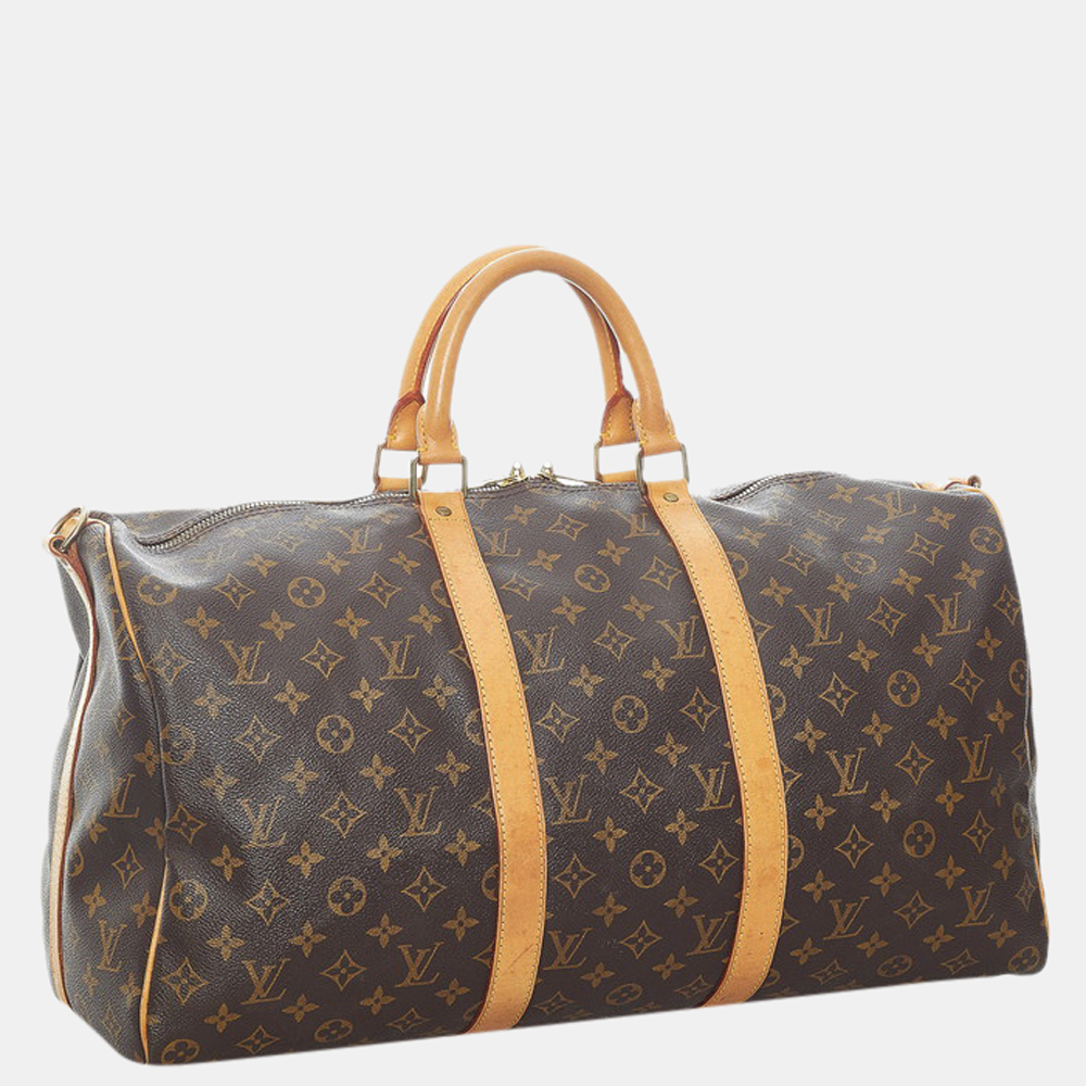 

Louis Vuitton Brown Monogram Keepall Bandouliere 50