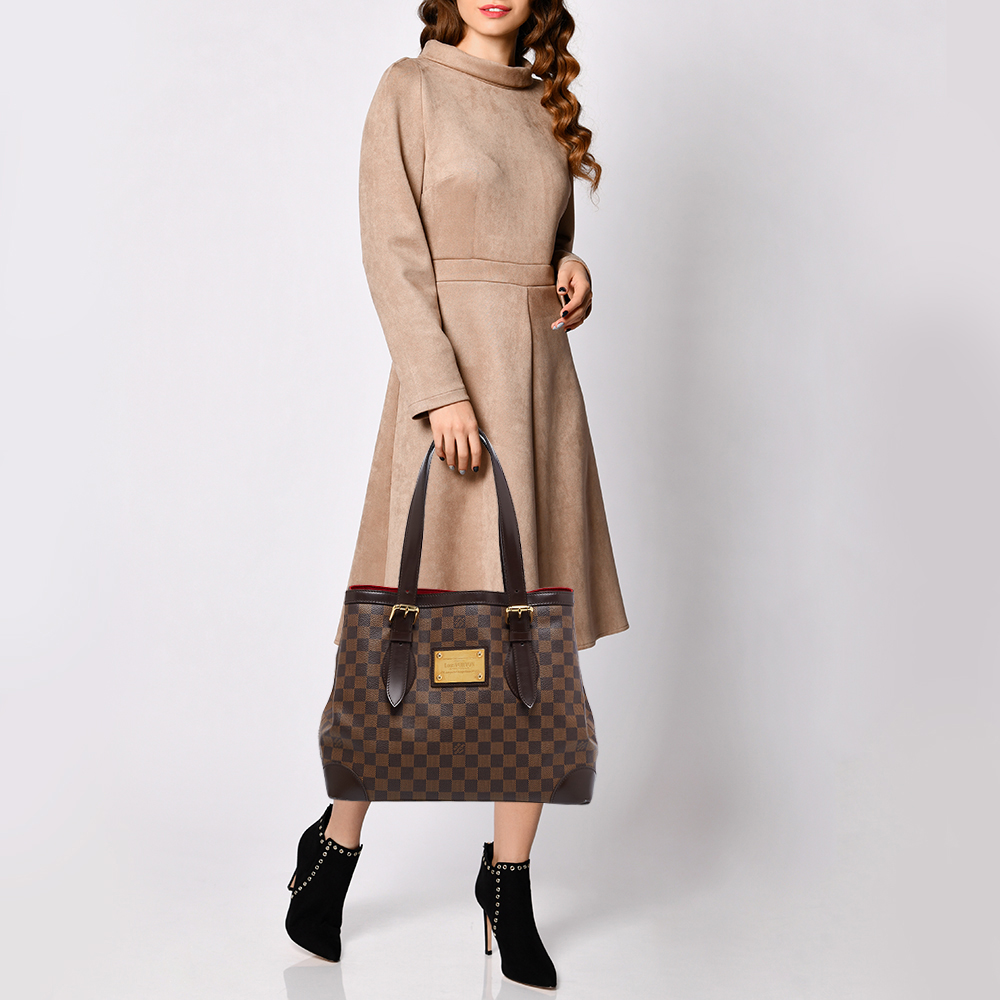 

Louis Vuitton Damier Ebene Canvas Hampstead MM Bag, Brown