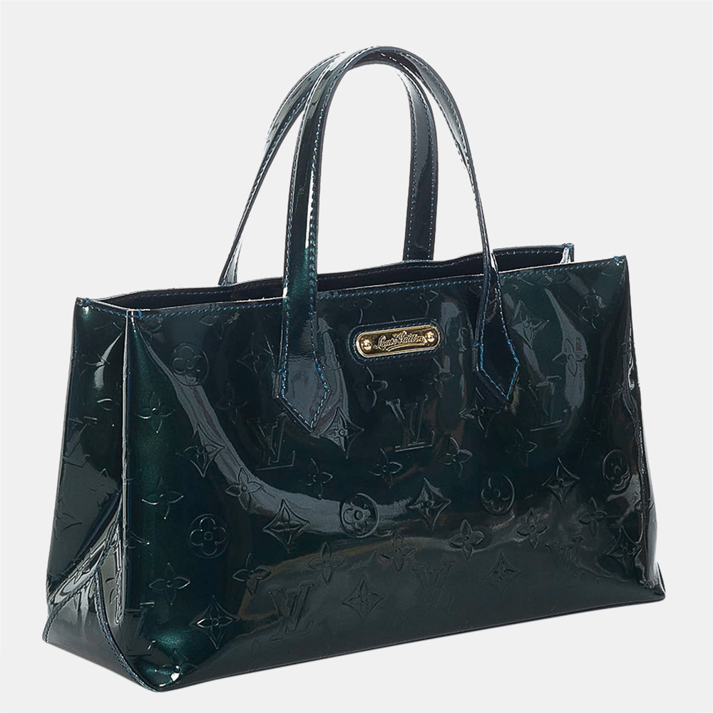 

Louis Vuitton Green Vernis Wilshire PM
