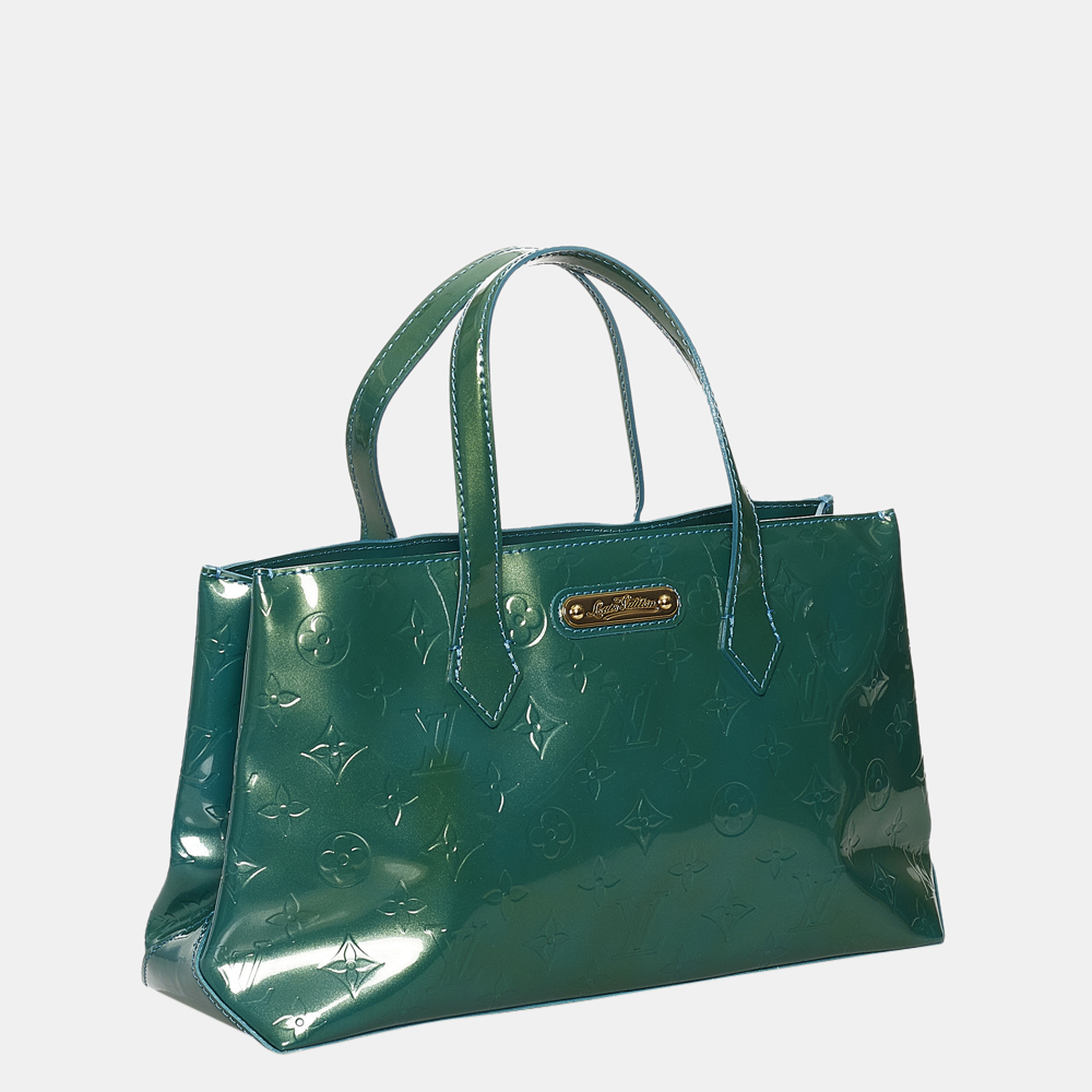 

Louis Vuitton Green Vernis Wilshire PM