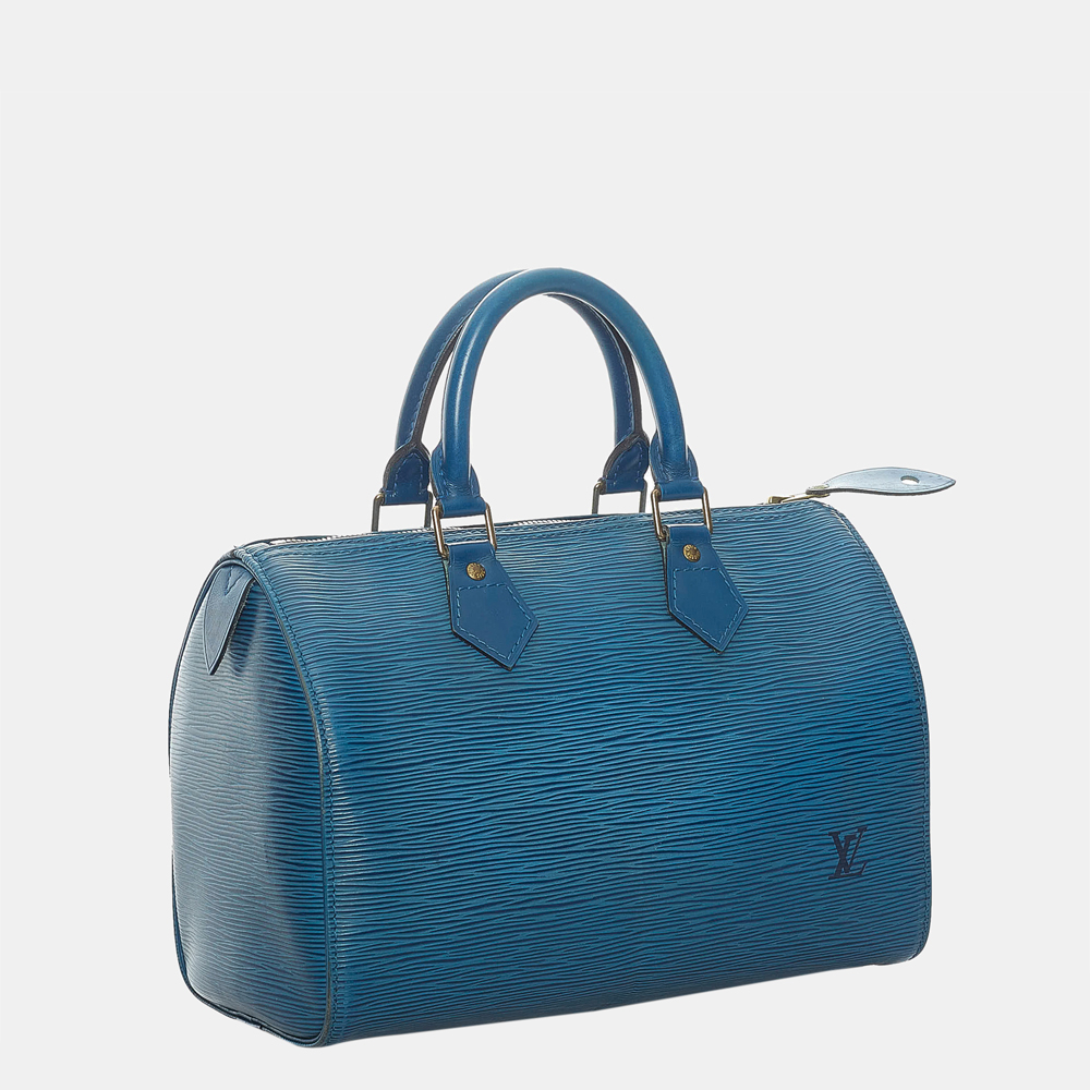 

Louis Vuitton Blue Epi Speedy 25