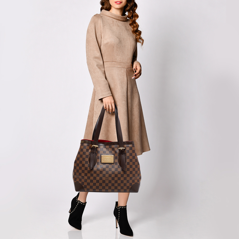 

Louis Vuitton Damier Ebene Canvas Hampstead MM Bag, Brown