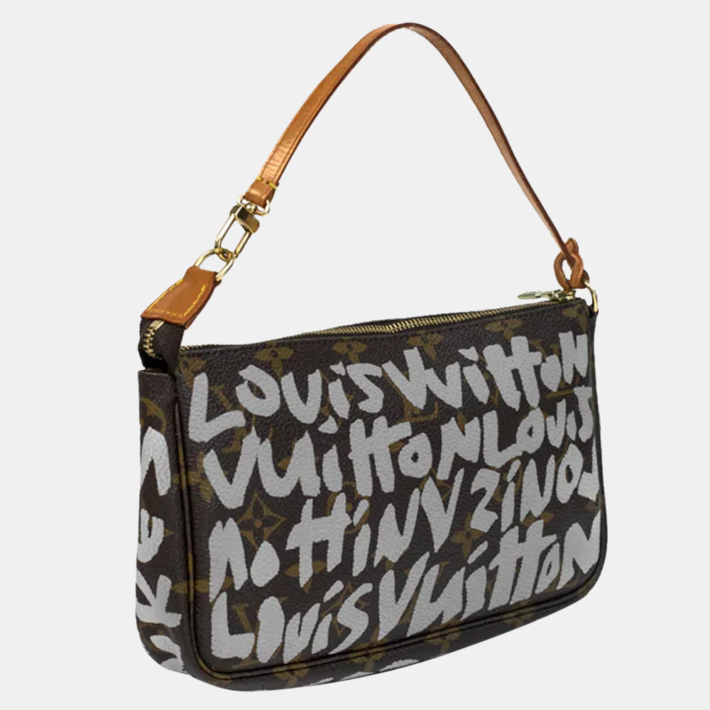 

LOUIS VUITTON Monogramm graffiti pochette in Brown Monogram Canvas