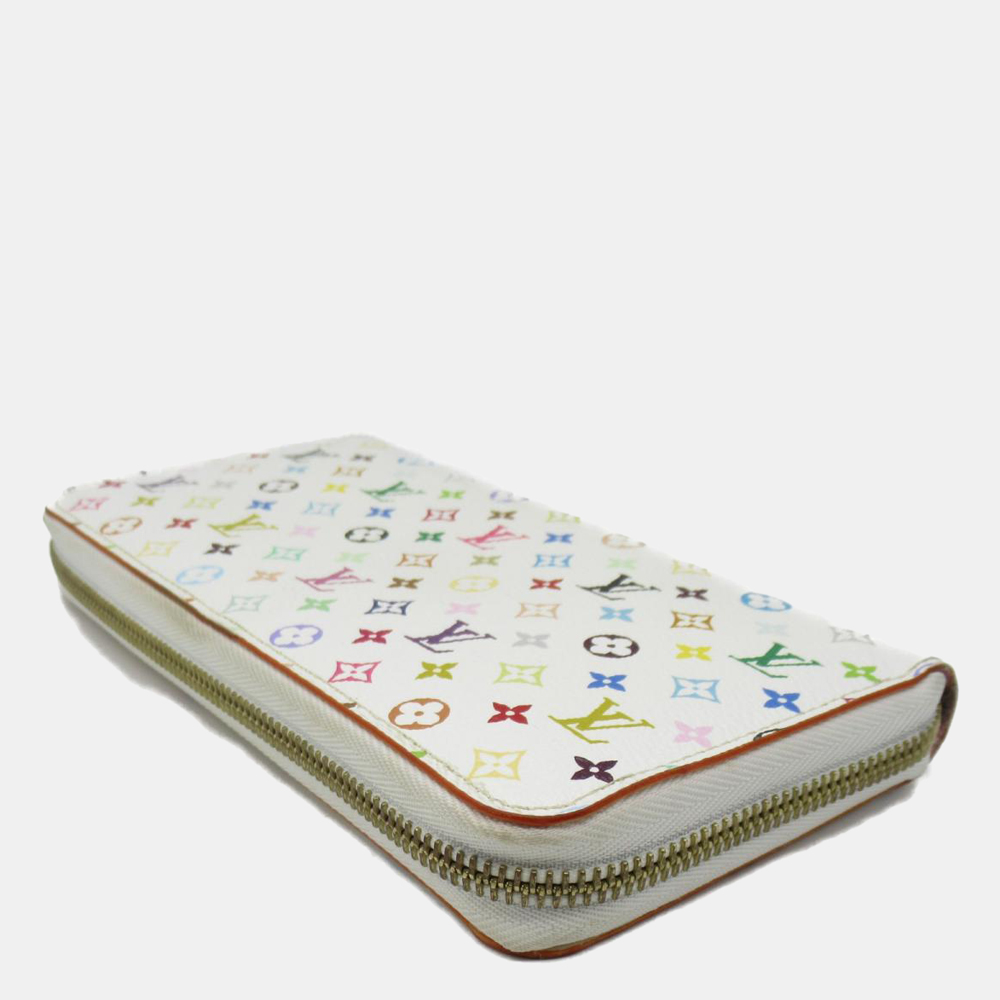 

Louis Vuitton White/Multicolor Monogram Canvas Zip Around Wallet